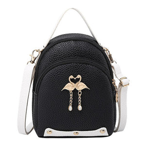 Mini Backpack Women Leather  Little Swan Shoulder Bag For Teenage Girls Small Bagpack School Backpack Female Mochila #T1P