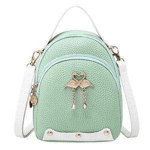 Mini Backpack Women Leather  Little Swan Shoulder Bag For Teenage Girls Small Bagpack School Backpack Female Mochila #T1P