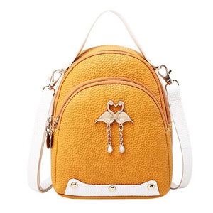 Mini Backpack Women Leather  Little Swan Shoulder Bag For Teenage Girls Small Bagpack School Backpack Female Mochila #T1P