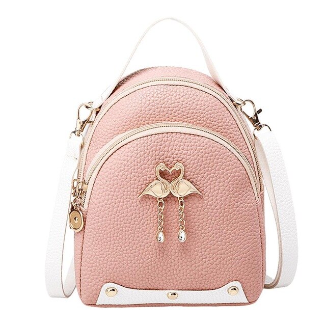 Mini Backpack Women Leather  Little Swan Shoulder Bag For Teenage Girls Small Bagpack School Backpack Female Mochila #T1P