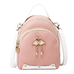 Mini Backpack Women Leather  Little Swan Shoulder Bag For Teenage Girls Small Bagpack School Backpack Female Mochila #T1P