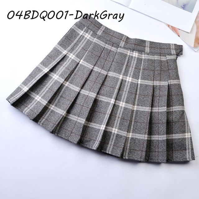 Summer Plaid Pleated Women Mini Skirts Harajuku Female Empire Casual Japanese Kawaii Cute Skirts Student Uniform Sailor Skirt