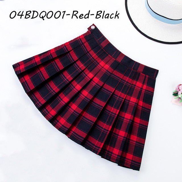 Summer Plaid Pleated Women Mini Skirts Harajuku Female Empire Casual Japanese Kawaii Cute Skirts Student Uniform Sailor Skirt