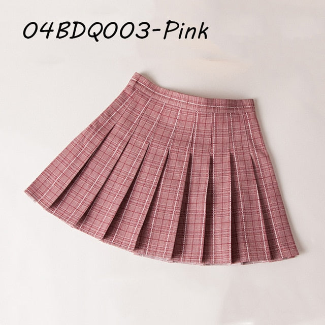 Summer Plaid Pleated Women Mini Skirts Harajuku Female Empire Casual Japanese Kawaii Cute Skirts Student Uniform Sailor Skirt