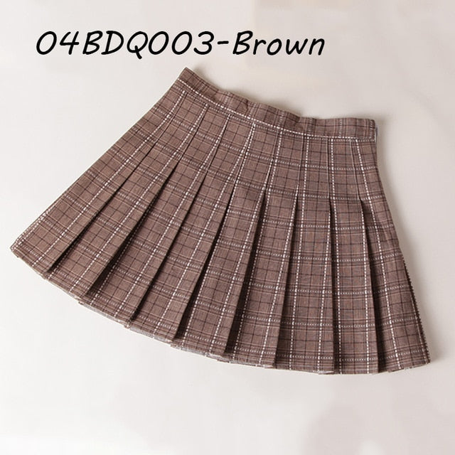 Summer Plaid Pleated Women Mini Skirts Harajuku Female Empire Casual Japanese Kawaii Cute Skirts Student Uniform Sailor Skirt