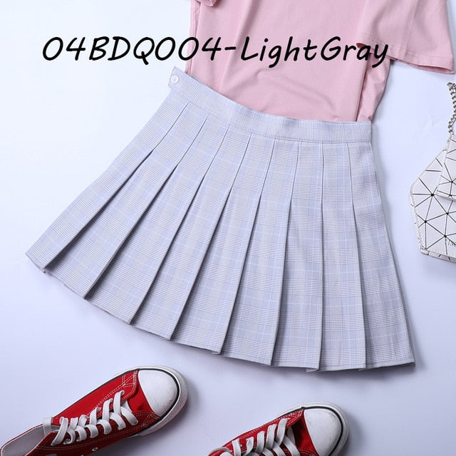 Summer Plaid Pleated Women Mini Skirts Harajuku Female Empire Casual Japanese Kawaii Cute Skirts Student Uniform Sailor Skirt