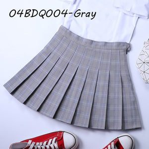 Summer Plaid Pleated Women Mini Skirts Harajuku Female Empire Casual Japanese Kawaii Cute Skirts Student Uniform Sailor Skirt