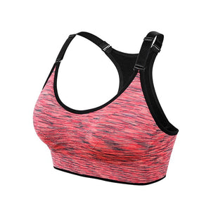 VEQKING Quick Dry Padded Sports Bra,Women Wirefree Adjustable Fitness Top Sport Brassiere,Push Up Seamless Running Yoga Bra