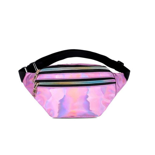 TOP new fanny pack multi-function steam punk leg fashion  bag Reflective laser Shoulder bag women's belt waist bag pochete