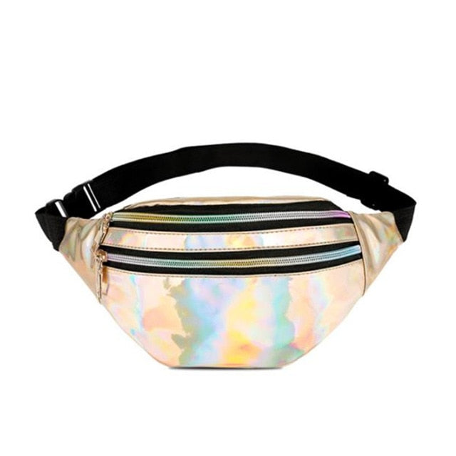 TOP new fanny pack multi-function steam punk leg fashion  bag Reflective laser Shoulder bag women's belt waist bag pochete