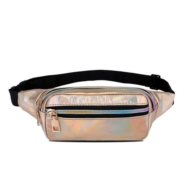 TOP new fanny pack multi-function steam punk leg fashion  bag Reflective laser Shoulder bag women's belt waist bag pochete