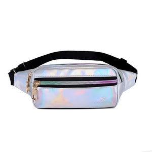 TOP new fanny pack multi-function steam punk leg fashion  bag Reflective laser Shoulder bag women's belt waist bag pochete