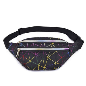 TOP new fanny pack multi-function steam punk leg fashion  bag Reflective laser Shoulder bag women's belt waist bag pochete