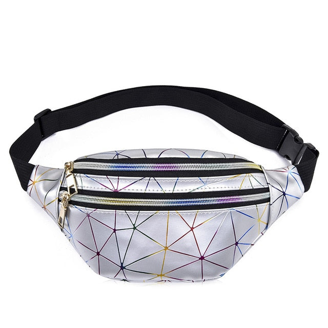 TOP new fanny pack multi-function steam punk leg fashion  bag Reflective laser Shoulder bag women's belt waist bag pochete