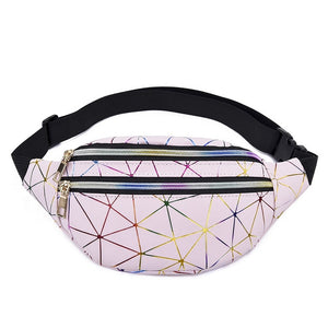 TOP new fanny pack multi-function steam punk leg fashion  bag Reflective laser Shoulder bag women's belt waist bag pochete