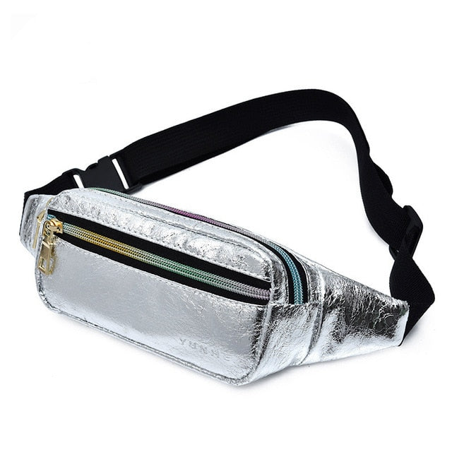 TOP new fanny pack multi-function steam punk leg fashion  bag Reflective laser Shoulder bag women's belt waist bag pochete