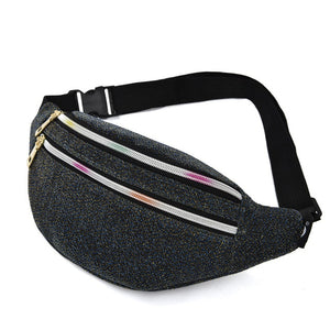 TOP new fanny pack multi-function steam punk leg fashion  bag Reflective laser Shoulder bag women's belt waist bag pochete