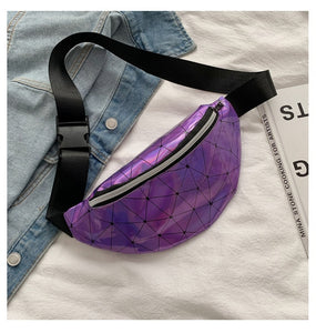 TOP new fanny pack multi-function steam punk leg fashion  bag Reflective laser Shoulder bag women's belt waist bag pochete