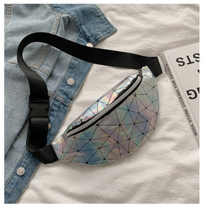 TOP new fanny pack multi-function steam punk leg fashion  bag Reflective laser Shoulder bag women's belt waist bag pochete