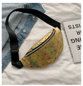 TOP new fanny pack multi-function steam punk leg fashion  bag Reflective laser Shoulder bag women's belt waist bag pochete