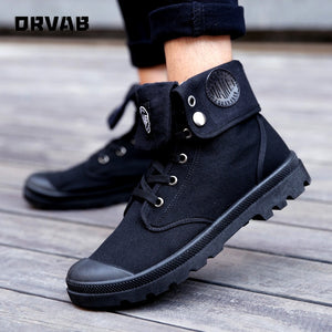 Men Military Boots 2019 Outdoor Fashion Canvas High Top Shoes Men Casual Shoes Ankle Boots Black Chelsea Boots Zapatos De Hombre