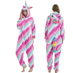 Unisex Kigurumi Adults Animal Pajamas Anime Onesie Stitch Unicorn Panda Bear Pikachu Flannel Cartoon Cute Warm Cosplay Sleepwear