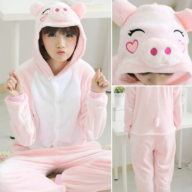 Unisex Kigurumi Adults Animal Pajamas Anime Onesie Stitch Unicorn Panda Bear Pikachu Flannel Cartoon Cute Warm Cosplay Sleepwear