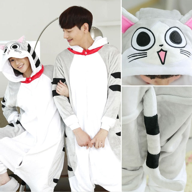 Unisex Kigurumi Adults Animal Pajamas Anime Onesie Stitch Unicorn Panda Bear Pikachu Flannel Cartoon Cute Warm Cosplay Sleepwear