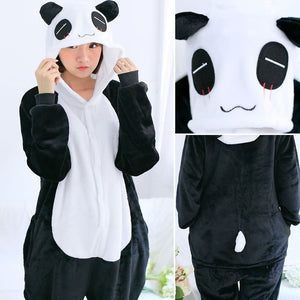 Unisex Kigurumi Adults Animal Pajamas Anime Onesie Stitch Unicorn Panda Bear Pikachu Flannel Cartoon Cute Warm Cosplay Sleepwear