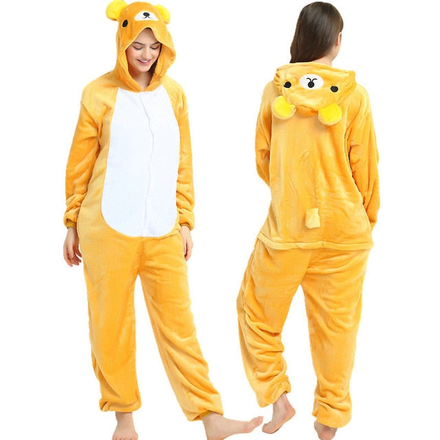 Unisex Kigurumi Adults Animal Pajamas Anime Onesie Stitch Unicorn Panda Bear Pikachu Flannel Cartoon Cute Warm Cosplay Sleepwear