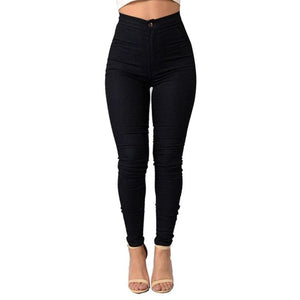 Fashion Women Solid Color Denim Tights Leggings Skinny Pencil Pants Slim Jeans