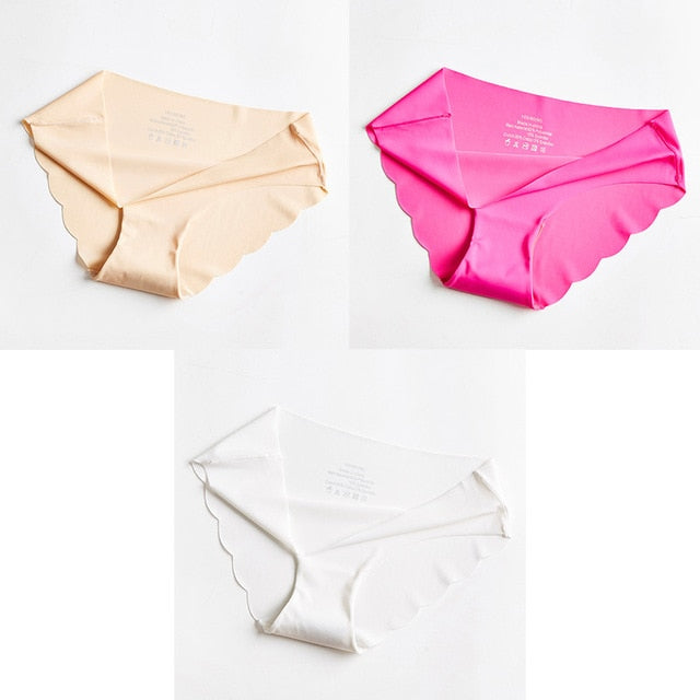 3 Pcs Seamless Panties For Woman Underwear Sexy Briefs Solid Female Panty Hot Sale Underwear For Women Seamless M-XXL BANNIROU