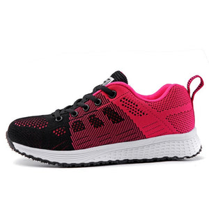 Women Casual Shoes Fashion Breathable Walking Mesh Lace Up Flat Shoes Sneakers Women 2019 Tenis Feminino White Vulcanized Shoes