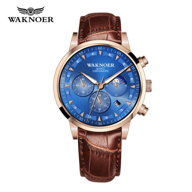 New WAKNOER Brand Watch Waterproof Wristwatch Men's Watches Relogio Masculino Watch Men Fashion Reloj Hombre Male Clock Time