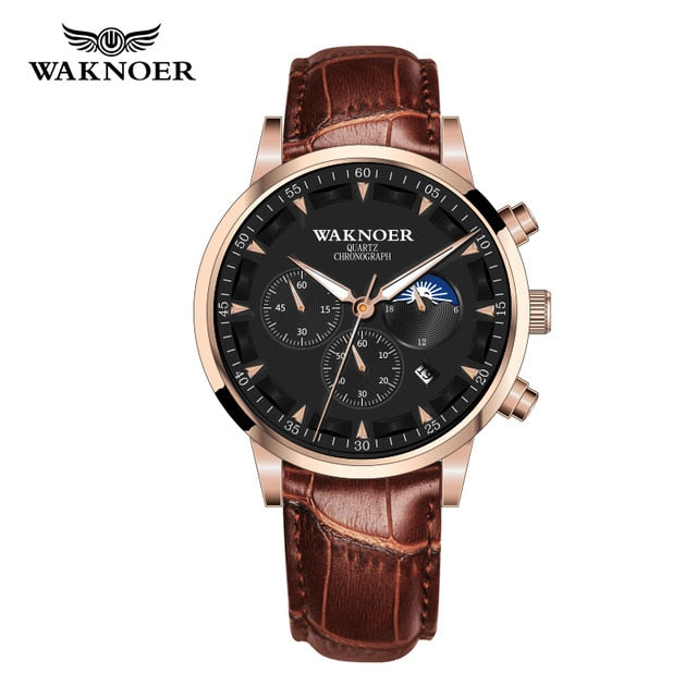 New WAKNOER Brand Watch Waterproof Wristwatch Men's Watches Relogio Masculino Watch Men Fashion Reloj Hombre Male Clock Time