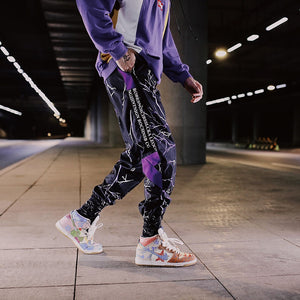 Side Stripe Track Jogger Pants Men 2020 Reflective Label Track Harem Pants Homme Streetwear Male HipHop