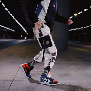 Side Stripe Track Jogger Pants Men 2020 Reflective Label Track Harem Pants Homme Streetwear Male HipHop