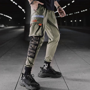 Side Stripe Track Jogger Pants Men 2020 Reflective Label Track Harem Pants Homme Streetwear Male HipHop