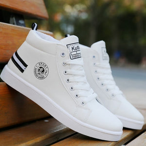 Casual Sneakers High Top Shoes Men White Sport Shoes 2020 New Arrival Ankle Boots Leather Sneakers Male Shoes