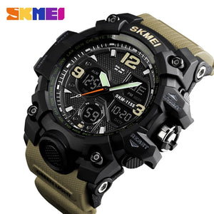 SKMEI Brand Luxury Military Sports Watches Men Quartz Analog LED Digital Clock Man Waterproof Dual Display Wristwatches Relogio