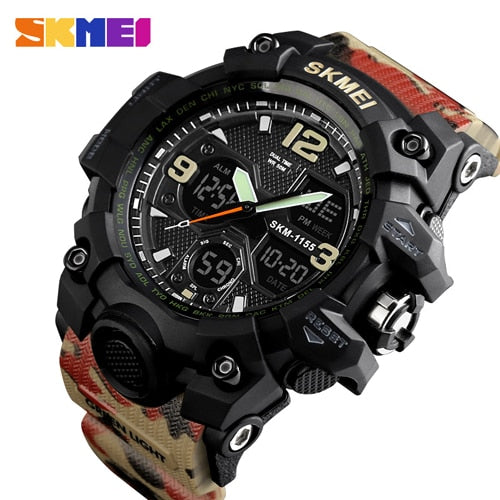 SKMEI Brand Luxury Military Sports Watches Men Quartz Analog LED Digital Clock Man Waterproof Dual Display Wristwatches Relogio