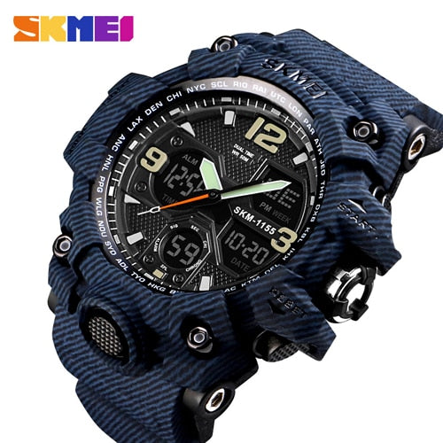 SKMEI Brand Luxury Military Sports Watches Men Quartz Analog LED Digital Clock Man Waterproof Dual Display Wristwatches Relogio