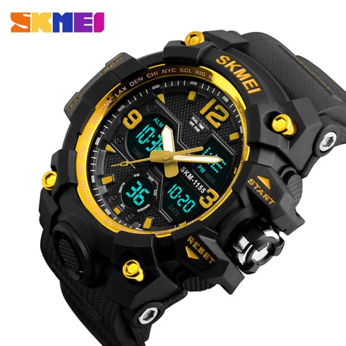 SKMEI Brand Luxury Military Sports Watches Men Quartz Analog LED Digital Clock Man Waterproof Dual Display Wristwatches Relogio