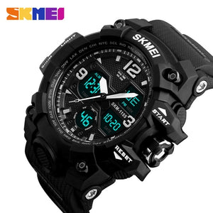 SKMEI Brand Luxury Military Sports Watches Men Quartz Analog LED Digital Clock Man Waterproof Dual Display Wristwatches Relogio