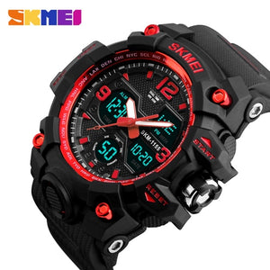 SKMEI Brand Luxury Military Sports Watches Men Quartz Analog LED Digital Clock Man Waterproof Dual Display Wristwatches Relogio