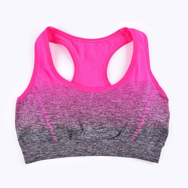 THUNSHION Sports Bra High Stretch Breathable Top Fitness Women Padded for Running Yoga Gym Seamless Crop Bra Gradient Sport Bra