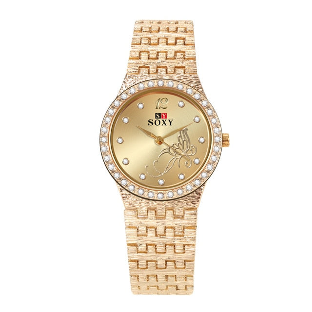 New Women Bracelet Watches Fashion  Rhinestone  Women's Watches Flower Butterfly   Exquisite  Casual Ladies Watch Female Clock