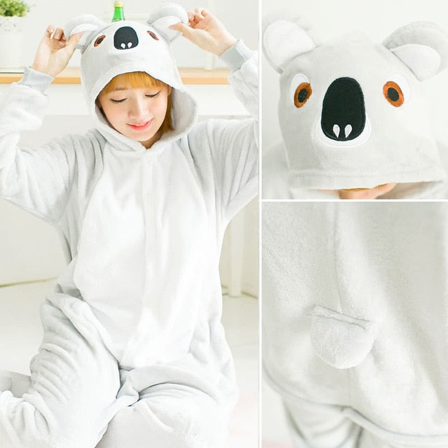 Unisex Kigurumi Adults Animal Pajamas Anime Onesie Stitch Unicorn Panda Bear Pikachu Flannel Cartoon Cute Warm Cosplay Sleepwear