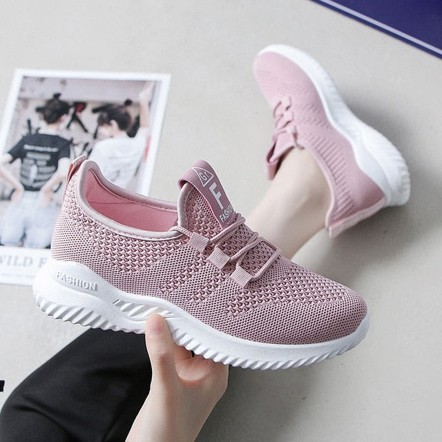 Mesh Sneakers Female Students 2020 Spring Summer New Women's Shoes Korean Fashion Running White Shoe Breathable Mesh Shoes PDD17