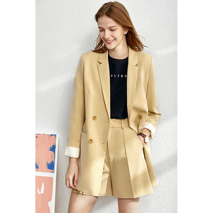 Amii Minimalism set for women Autumn  4 piece set Solid blazer,vest,high waist pants sold separately women's costumes 12060909